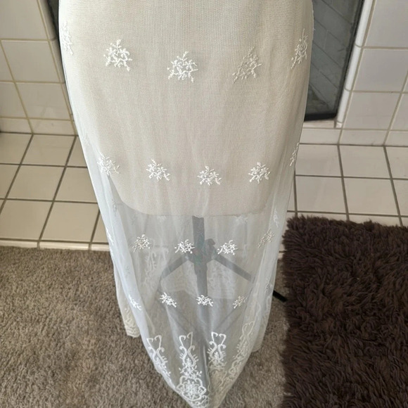 The bikini lab maxi sheer lace swimsuit coverup dress blend boho one size - Picture 5 of 8